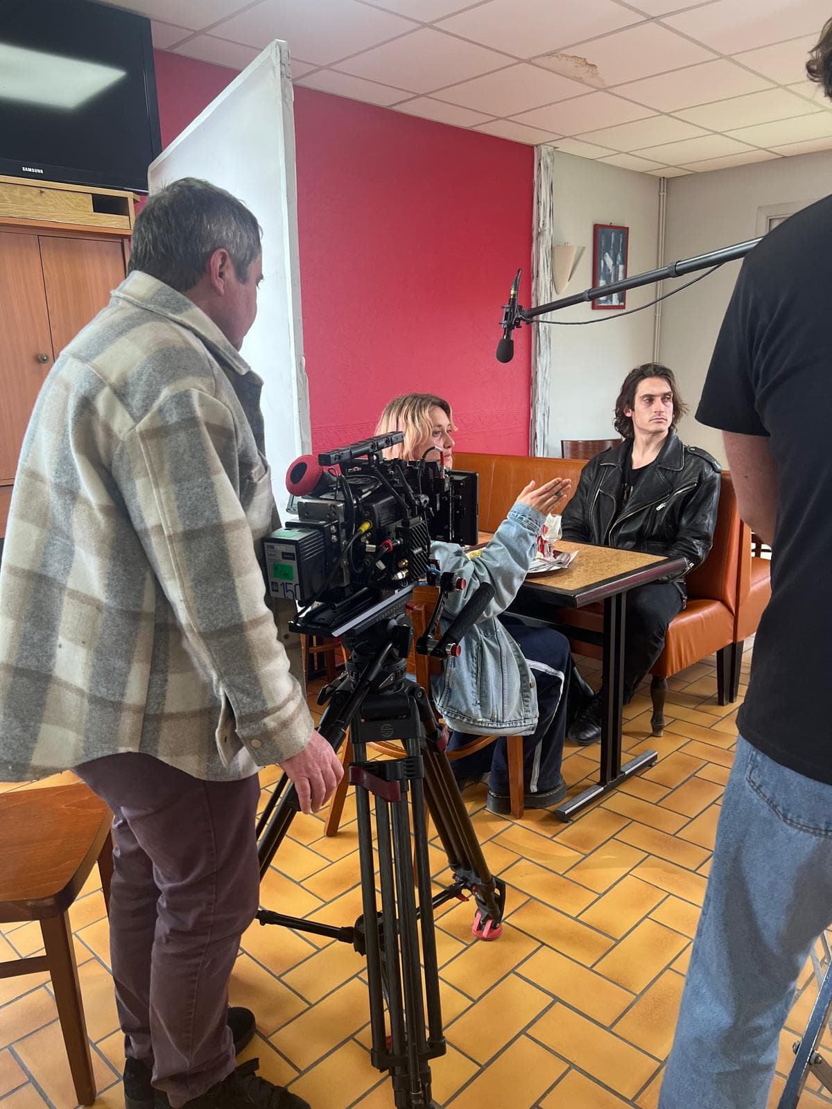 Paco Wiser directing a student production on location